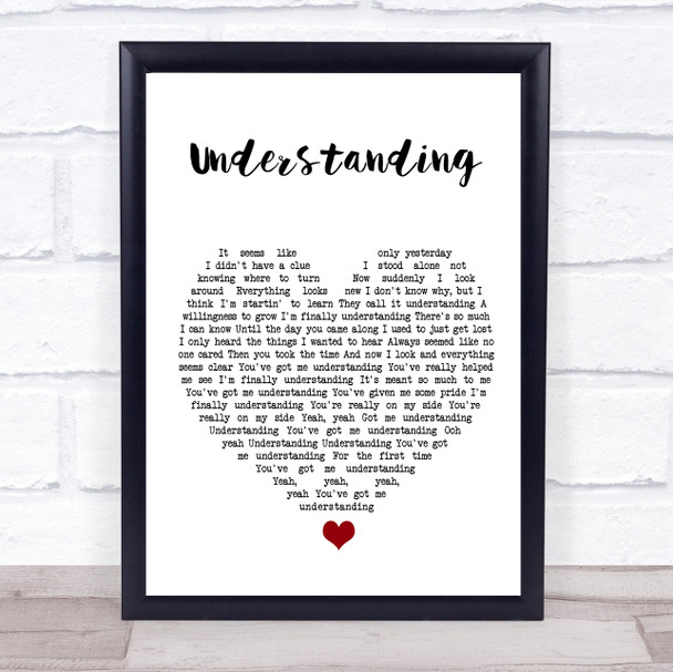 Bob Seger Understanding White Heart Song Lyric Wall Art Print