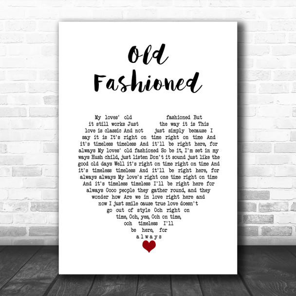 Cee Lo Green Old Fashioned White Heart Song Lyric Wall Art Print