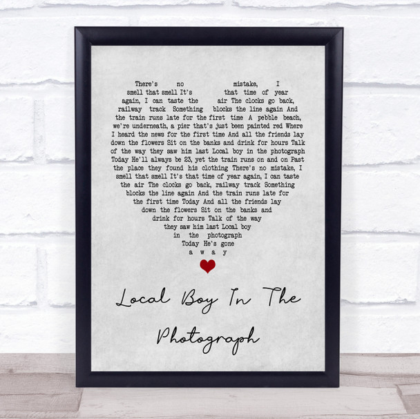 Stereophonics Local Boy In The Photograph Grey Heart Song Lyric Music Wall Art Print