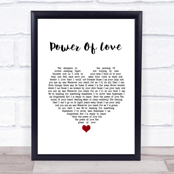 Jennifer Rush Power Of Love White Heart Song Lyric Wall Art Print