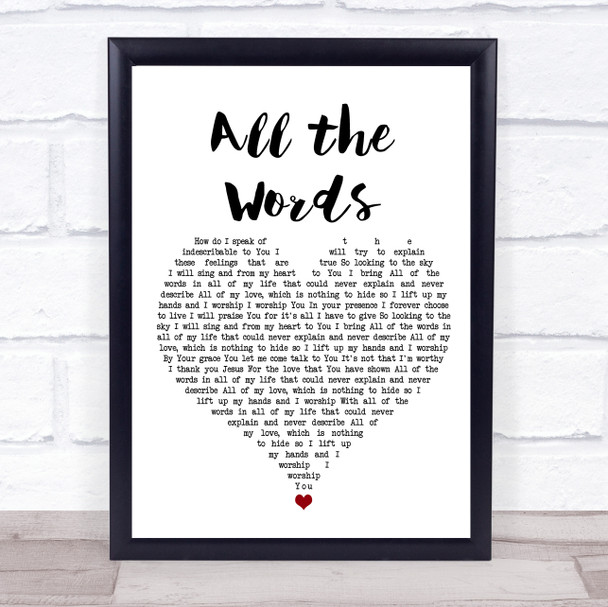 Kutless All the Words White Heart Song Lyric Wall Art Print