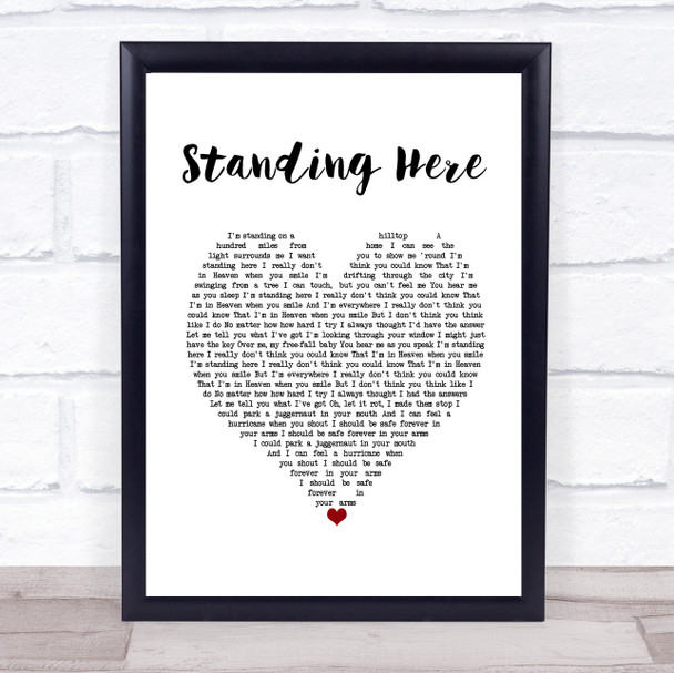 The Stone Roses Standing Here White Heart Song Lyric Wall Art Print