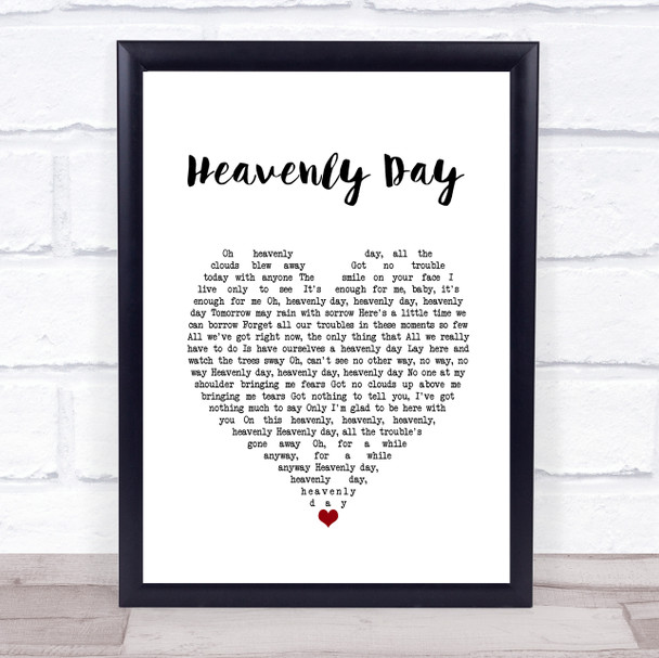 Patty Griffin Heavenly Day White Heart Song Lyric Wall Art Print