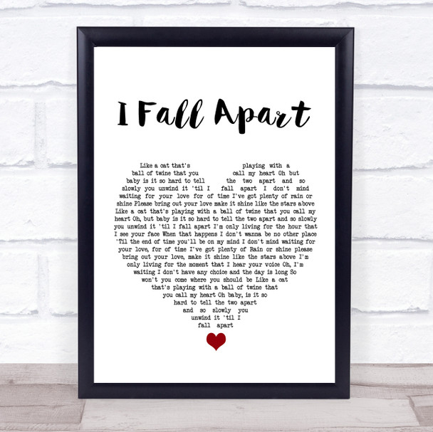 Rory Gallagher I Fall Apart White Heart Song Lyric Wall Art Print