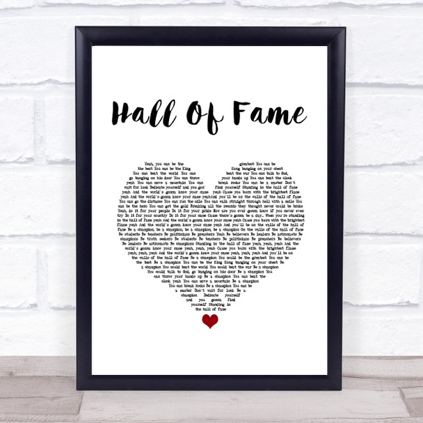 The Script Hall Of Fame White Heart Song Lyric Wall Art Print