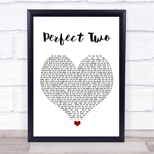 Auburn Perfect Two White Heart Song Lyric Wall Art Print