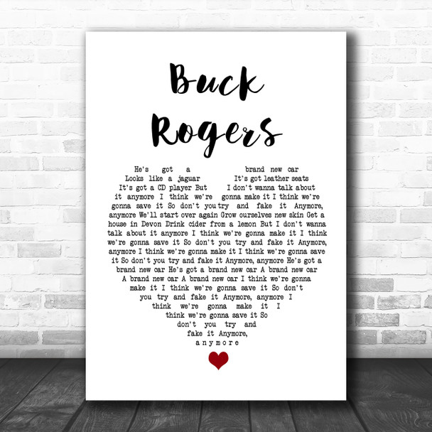 Feeder Buck Rogers White Heart Song Lyric Wall Art Print