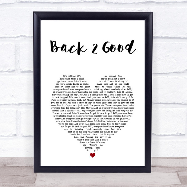 Matchbox 20 Back 2 Good White Heart Song Lyric Wall Art Print