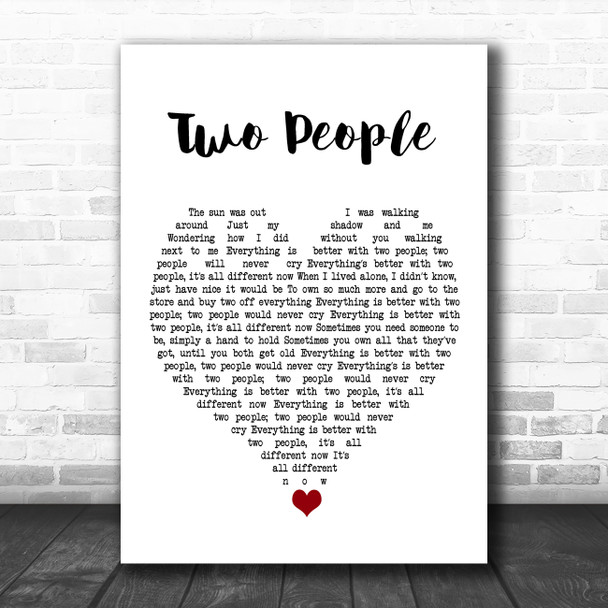 Caroline Spence Robby Hecht Two People White Heart Song Lyric Wall Art Print