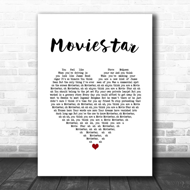 Harpo Moviestar White Heart Song Lyric Wall Art Print