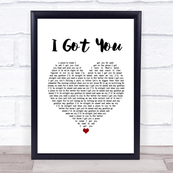 Leona Lewis I Got You White Heart Song Lyric Wall Art Print