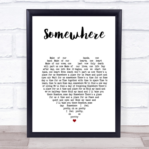 Matt Monro Somewhere White Heart Song Lyric Wall Art Print