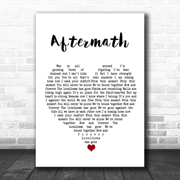 Muse Aftermath White Heart Song Lyric Wall Art Print