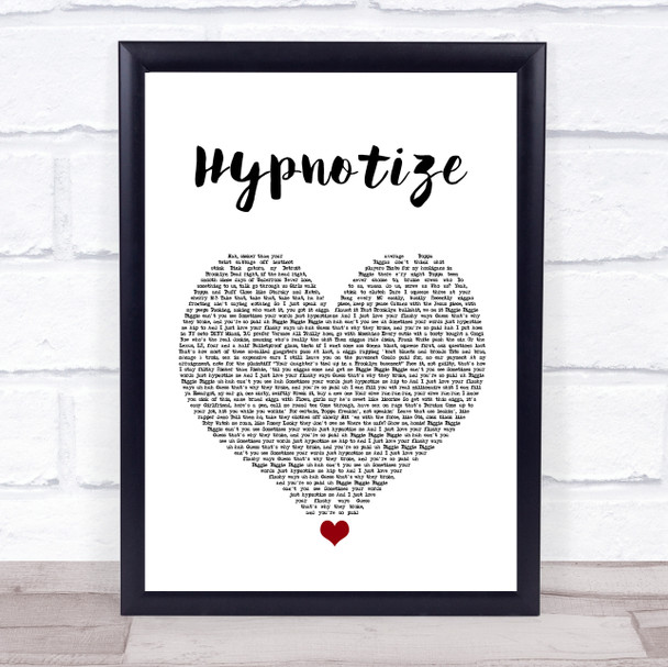 Notorious B.I.G. Hypnotize White Heart Song Lyric Wall Art Print