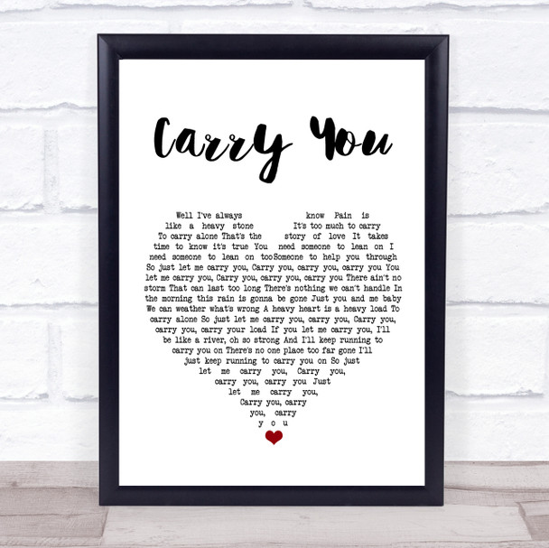 The Teskey Brothers Carry You White Heart Song Lyric Wall Art Print