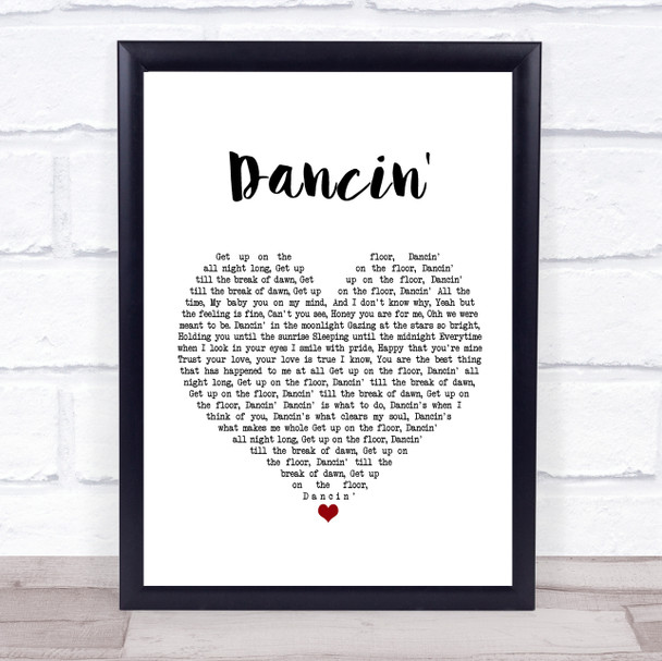 Aaron Smith Dancin' White Heart Song Lyric Wall Art Print