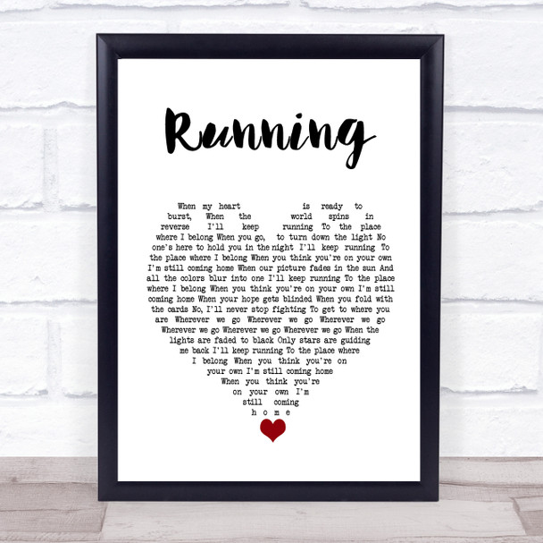 James Bay Running White Heart Song Lyric Wall Art Print