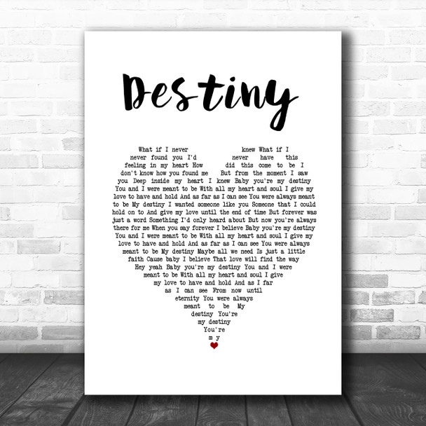 Jim Brickman Destiny White Heart Song Lyric Wall Art Print