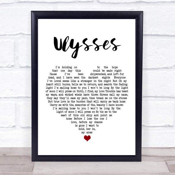 Josh Garrels Ulysses White Heart Song Lyric Wall Art Print