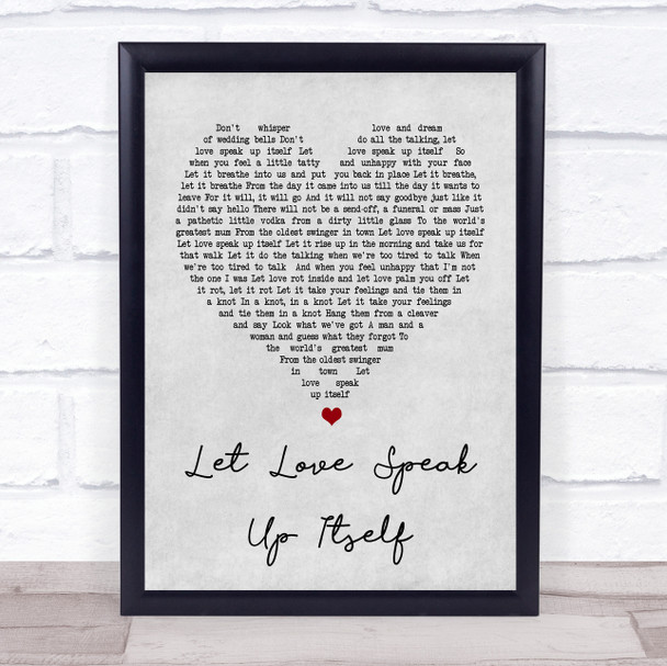 The Beautiful South Let Love Speak Up Itself Grey Heart Song Lyric Music Wall Art Print