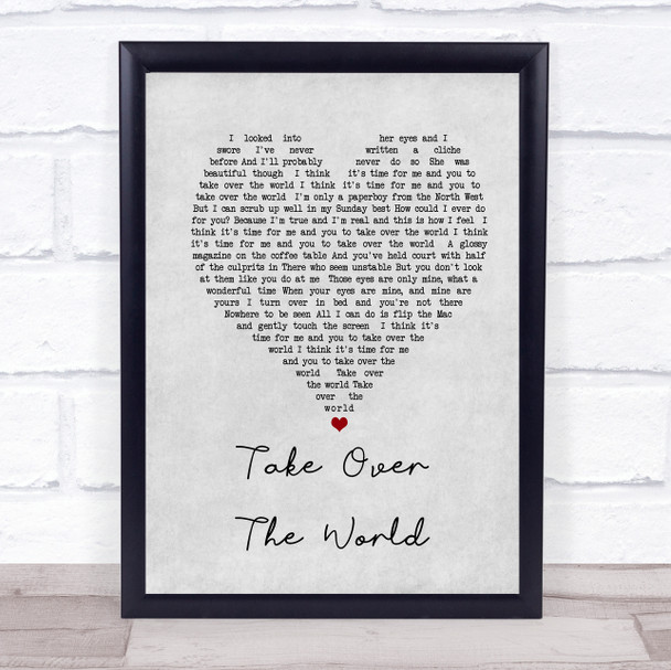 The Courteeners - Take Over The World Grey Heart Song Lyric Music Wall Art Print
