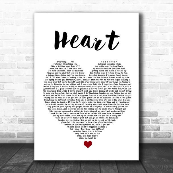 Bugzy Malone Heart White Heart Song Lyric Wall Art Print