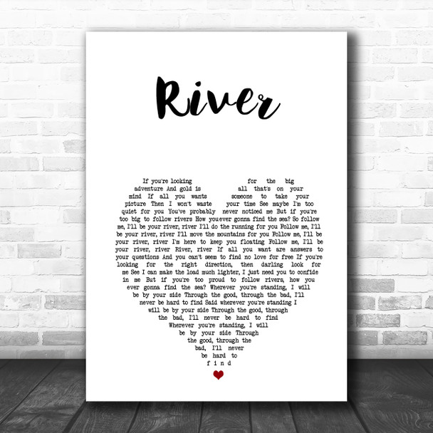Emeli Sandé River White Heart Song Lyric Wall Art Print
