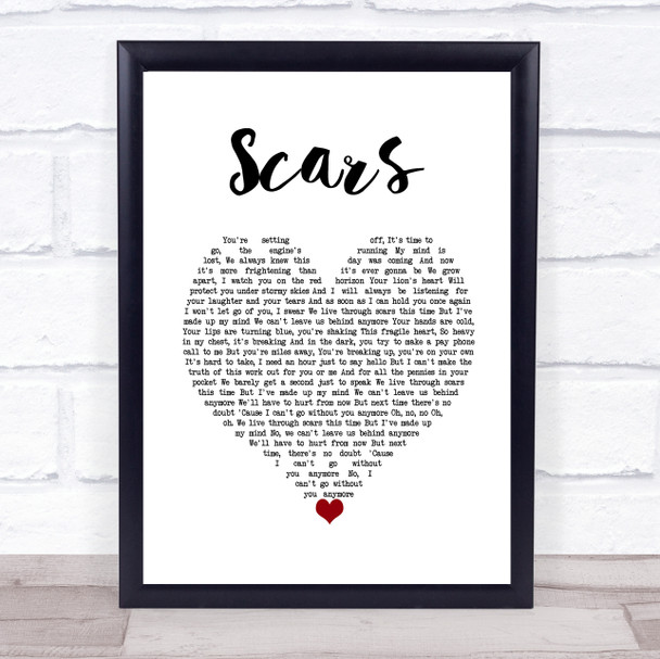James Bay Scars White Heart Song Lyric Wall Art Print