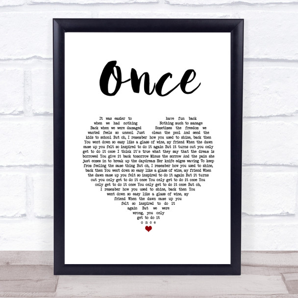 Liam Gallagher Once White Heart Song Lyric Wall Art Print