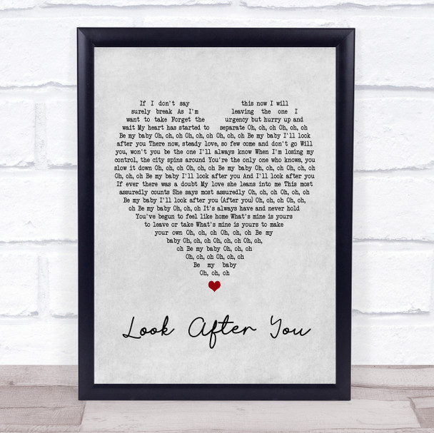 The Fray Look After You Grey Heart Song Lyric Music Wall Art Print