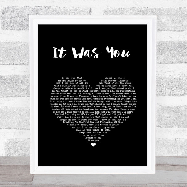 12 Stones It Was You Black Heart Song Lyric Print