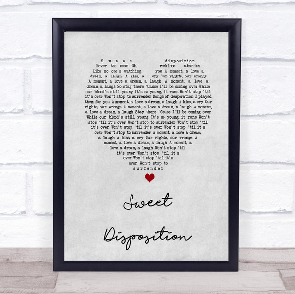 The Temper Trap Sweet Disposition Grey Heart Song Lyric Music Wall Art Print