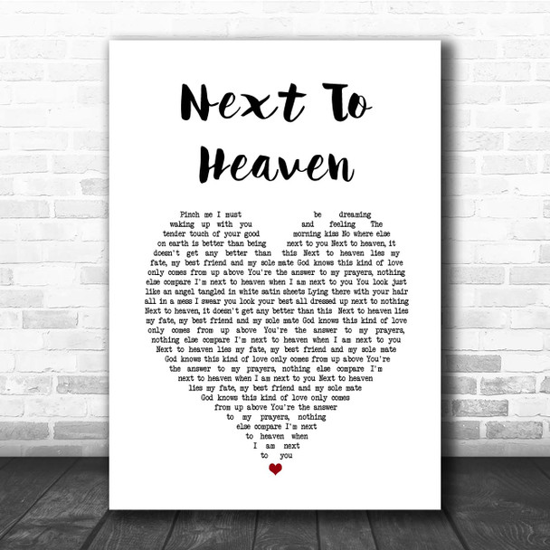 Aaron Watson Next To Heaven White Heart Song Lyric Print