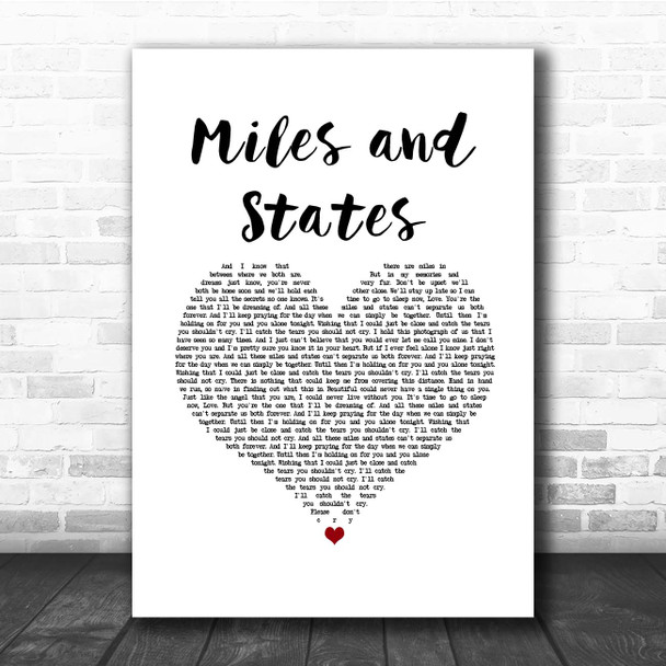 Abandoning Sunday Miles and States White Heart Song Lyric Print