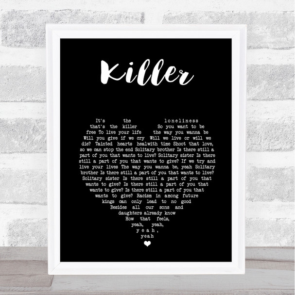 Adamski & Seal Killer Black Heart Song Lyric Print