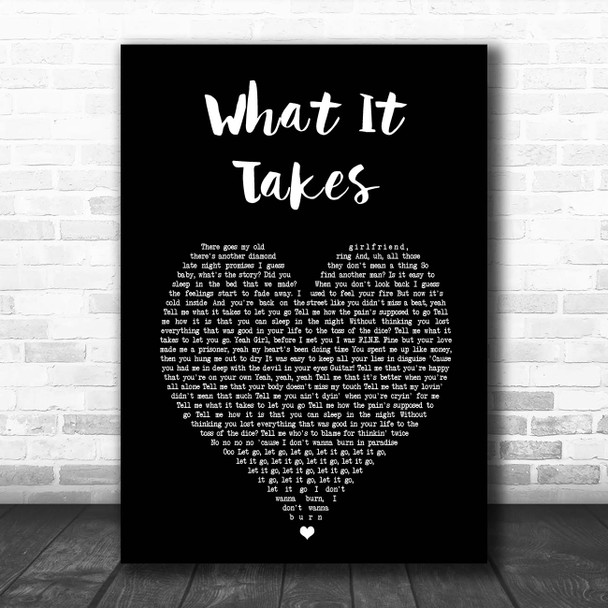 Aerosmith What It Takes Black Heart Song Lyric Print