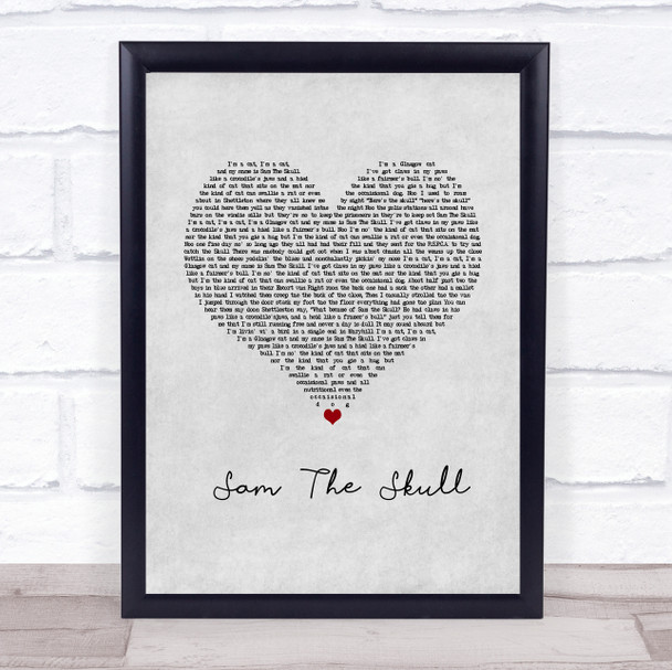 Alastair McDonald Sam The Skull Grey Heart Song Lyric Print