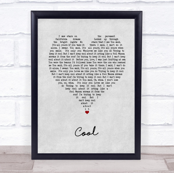 Alesso Cool Grey Heart Song Lyric Print