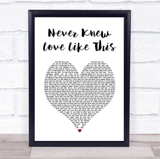 Alexander ONeal Never Knew Love Like This White Heart Song Lyric Print