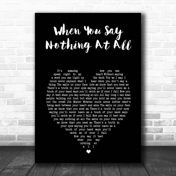 Alison Krauss When You Say Nothing At All Black Heart Song Lyric Print