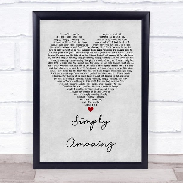 Trey Songz Simply Amazing Grey Heart Song Lyric Music Wall Art Print