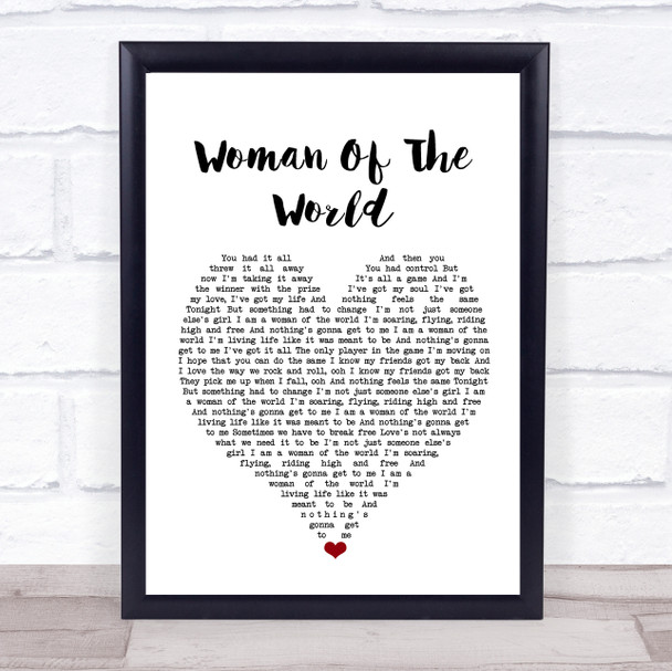 Amy Macdonald Woman Of The World White Heart Song Lyric Print