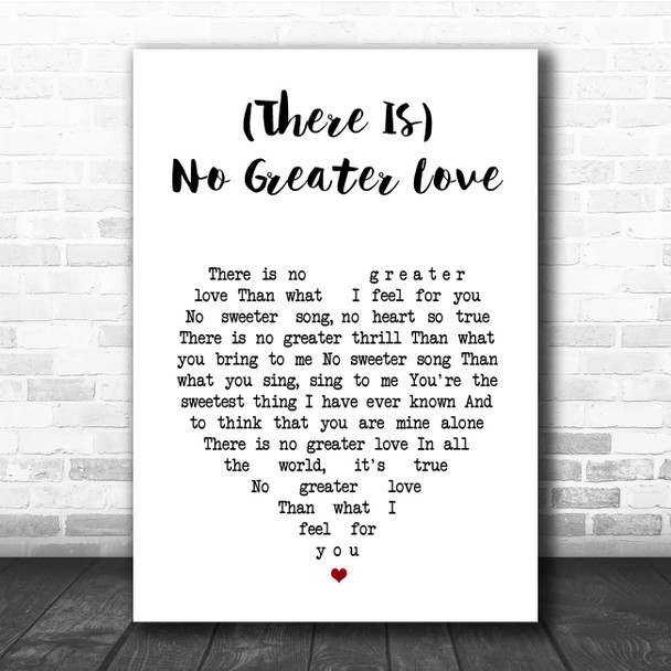 Amy Winehouse (There Is) No Greater Love White Heart Song Lyric Print