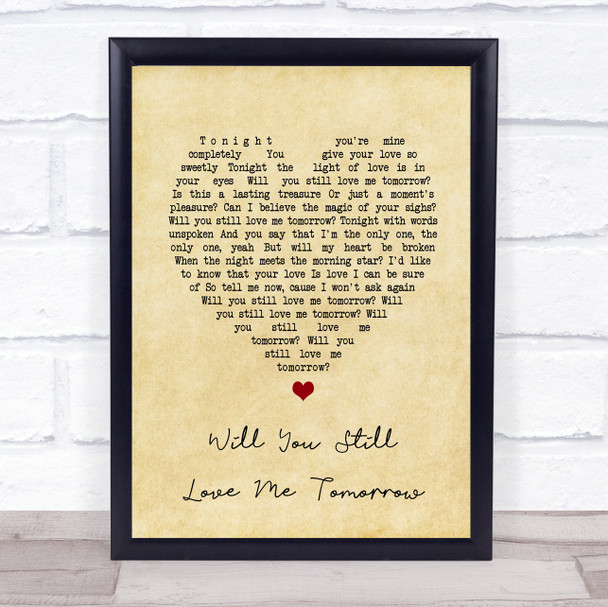 Amy Winehouse Will You Still Love Me Tomorrow Vintage Heart Song Lyric Print