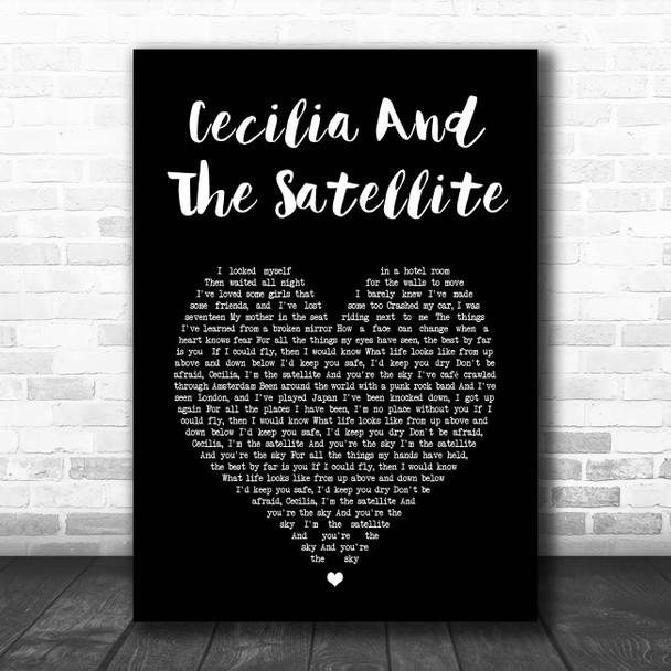 Andrew McMahon In The Wilderness Cecilia And The Satellite Black Heart Song Lyric Print