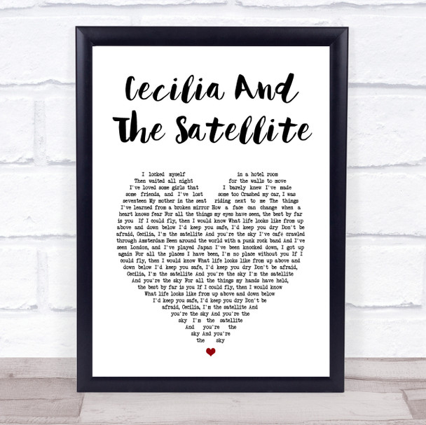 Andrew McMahon In The Wilderness Cecilia And The Satellite White Heart Song Lyric Print