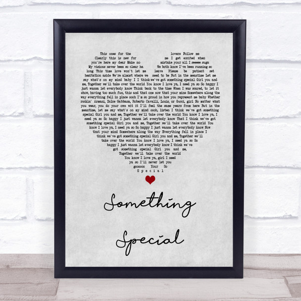 Usher Something Special Grey Heart Song Lyric Music Wall Art Print