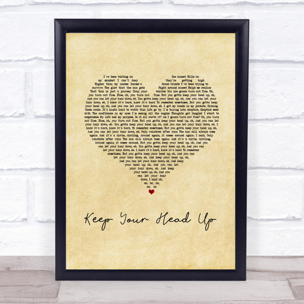 Andy Grammer Keep Your Head Up Vintage Heart Song Lyric Print