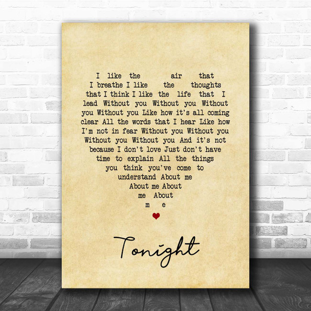 Angel Olsen Tonight Vintage Heart Song Lyric Print