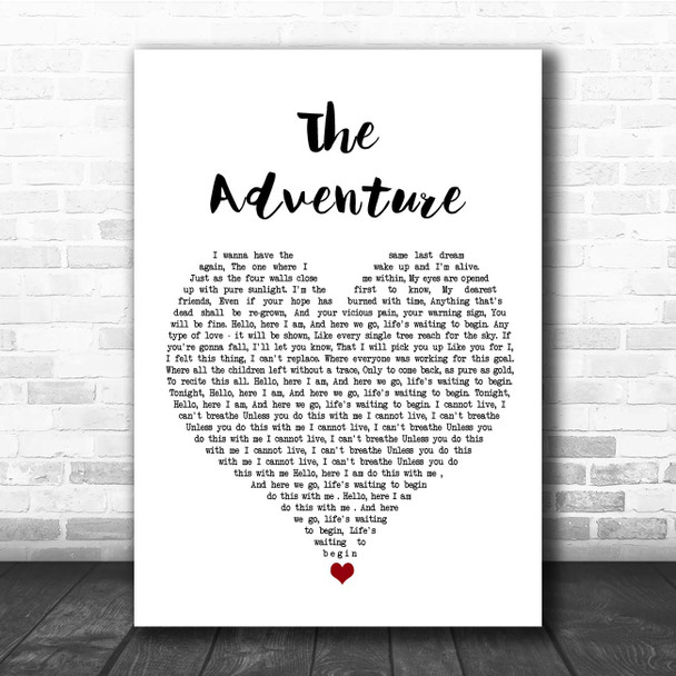 Angels & Airwaves The Adventure White Heart Song Lyric Print